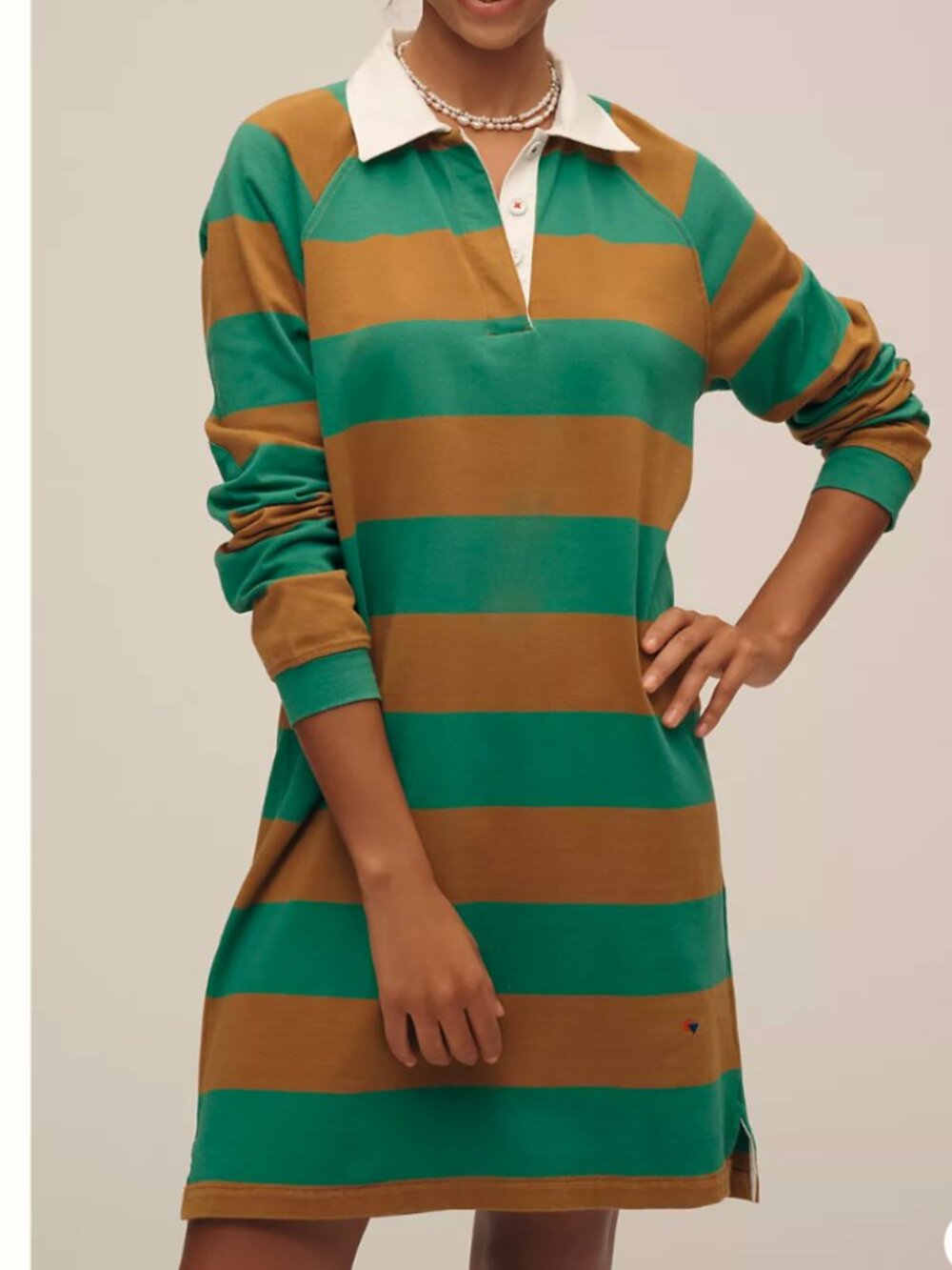 Anthropologie Clare V. Le Rugby Long Sleeve Shirt Dress